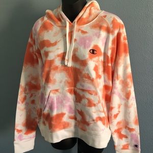 Champion Tie Dye Hooded Sweatshirt L, XL